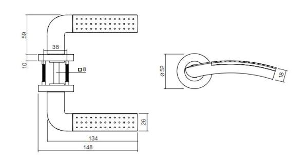 ProGriff TD-Sharon auf Rosette–Chrom/Nickel matt
